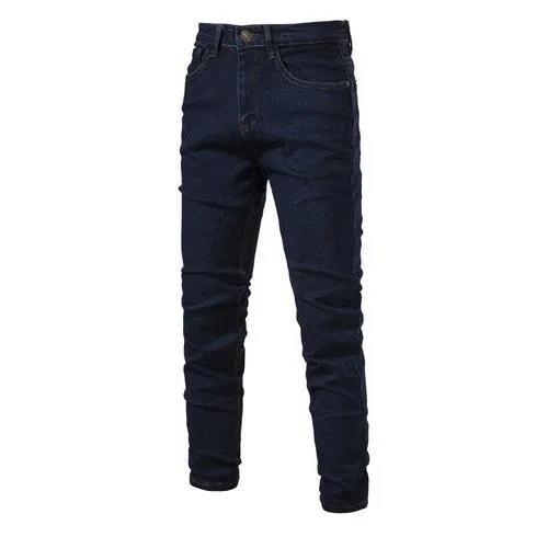 2023 Autumn New Jeans Men's Solid Color Slim Fit Straight