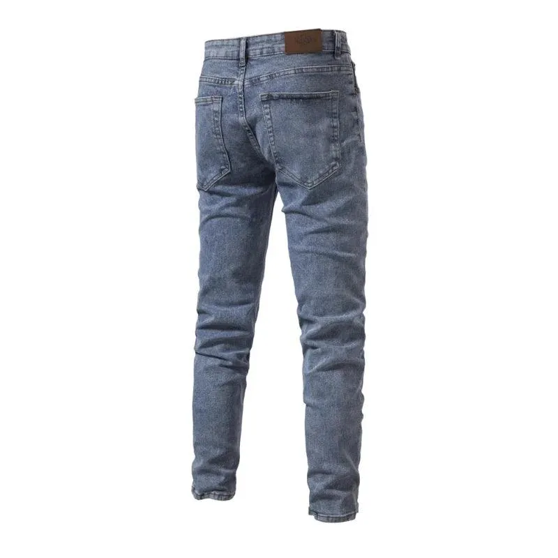 2023 Autumn New Jeans Men's Solid Color Slim Fit Straight