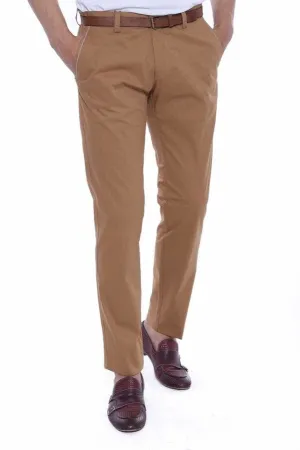 5 Pockets Light Brown Men Pants - Wessi