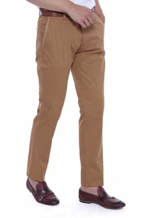 5 Pockets Light Brown Men Pants - Wessi