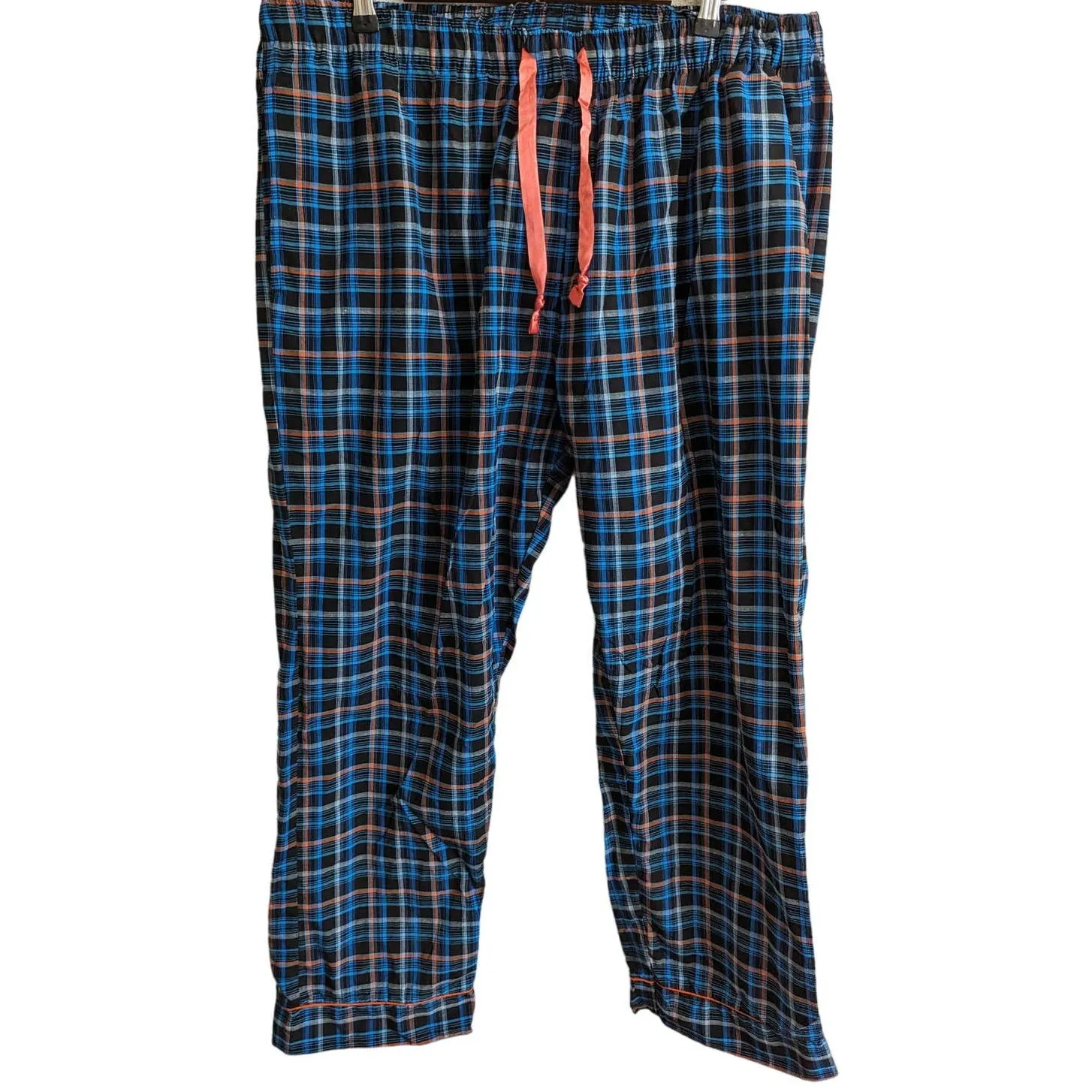 Ashford & Brooks Mens Sz XXL Pajama Lounge Pants Black Blue Plaid