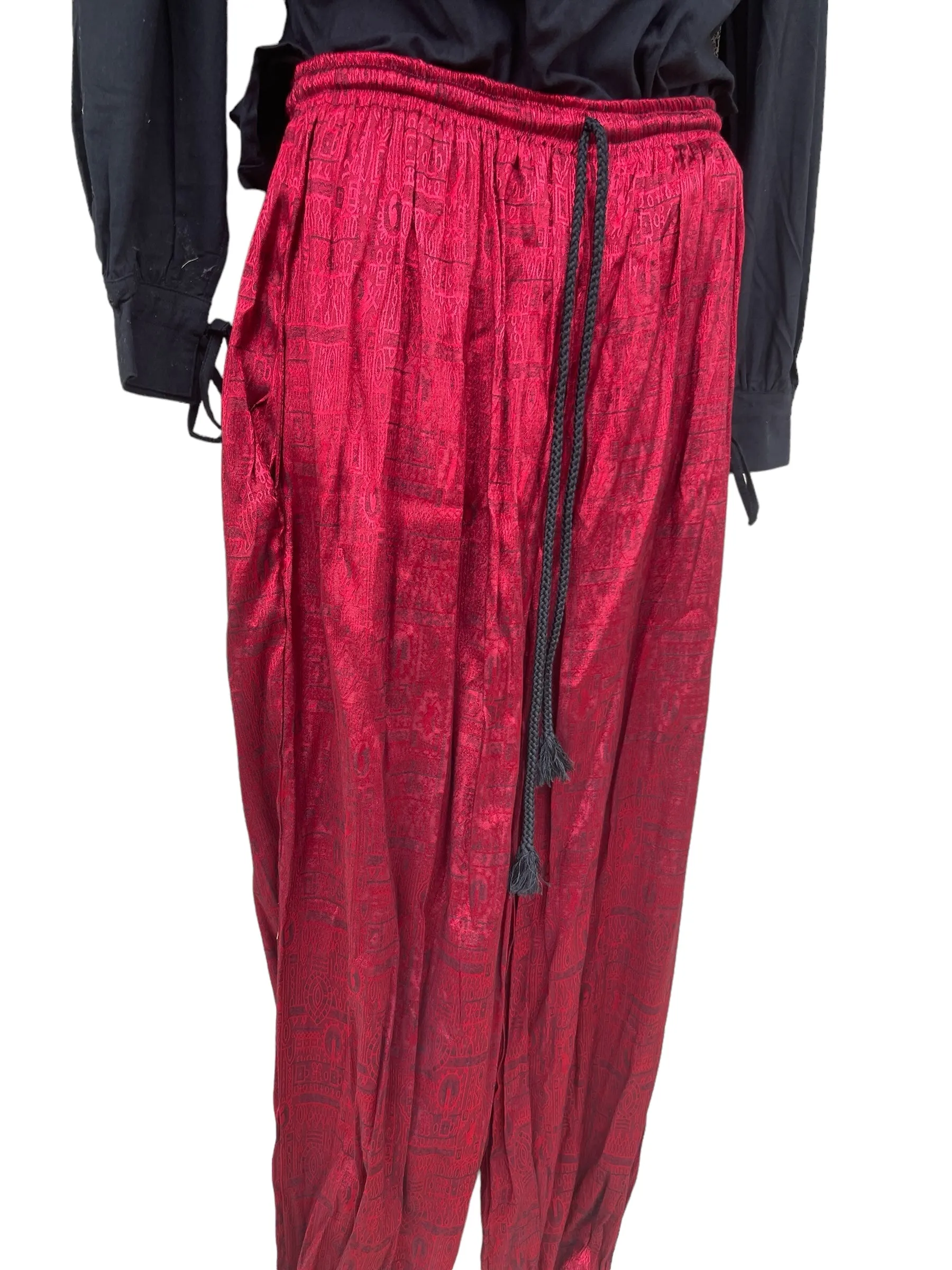 'Baggy Pirate Pants' - Silk Red