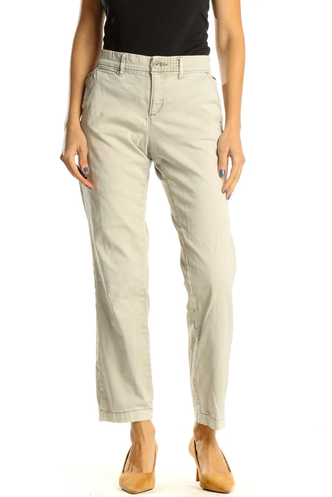 Beige Casual Chinos