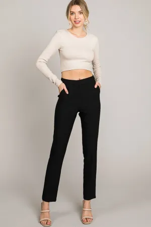 Black Basic Long Pants