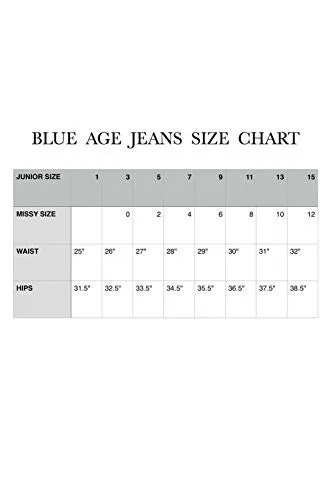 BLUE AGE Womens Destroyed Ripped Distressed Skinny Jeans (13, JP0082_DK)