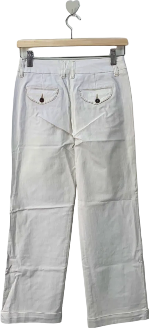 Boden White Cropped Trousers UK 6P