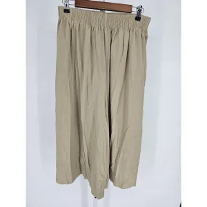 Briggs New York Womens Sz 16W Cropped Wide Leg Pull On Pants Beige Vintage