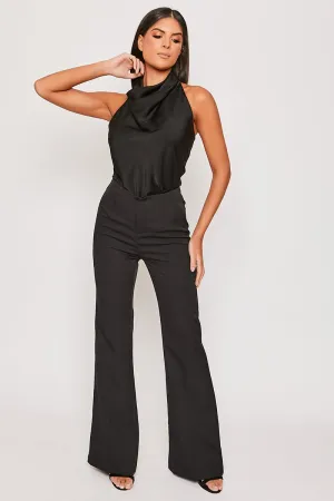 Brigitte - Black Tailored High Waisted Flare Trousers