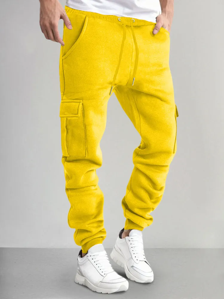 Casual Thermal Fleece Cargo Sweatpants