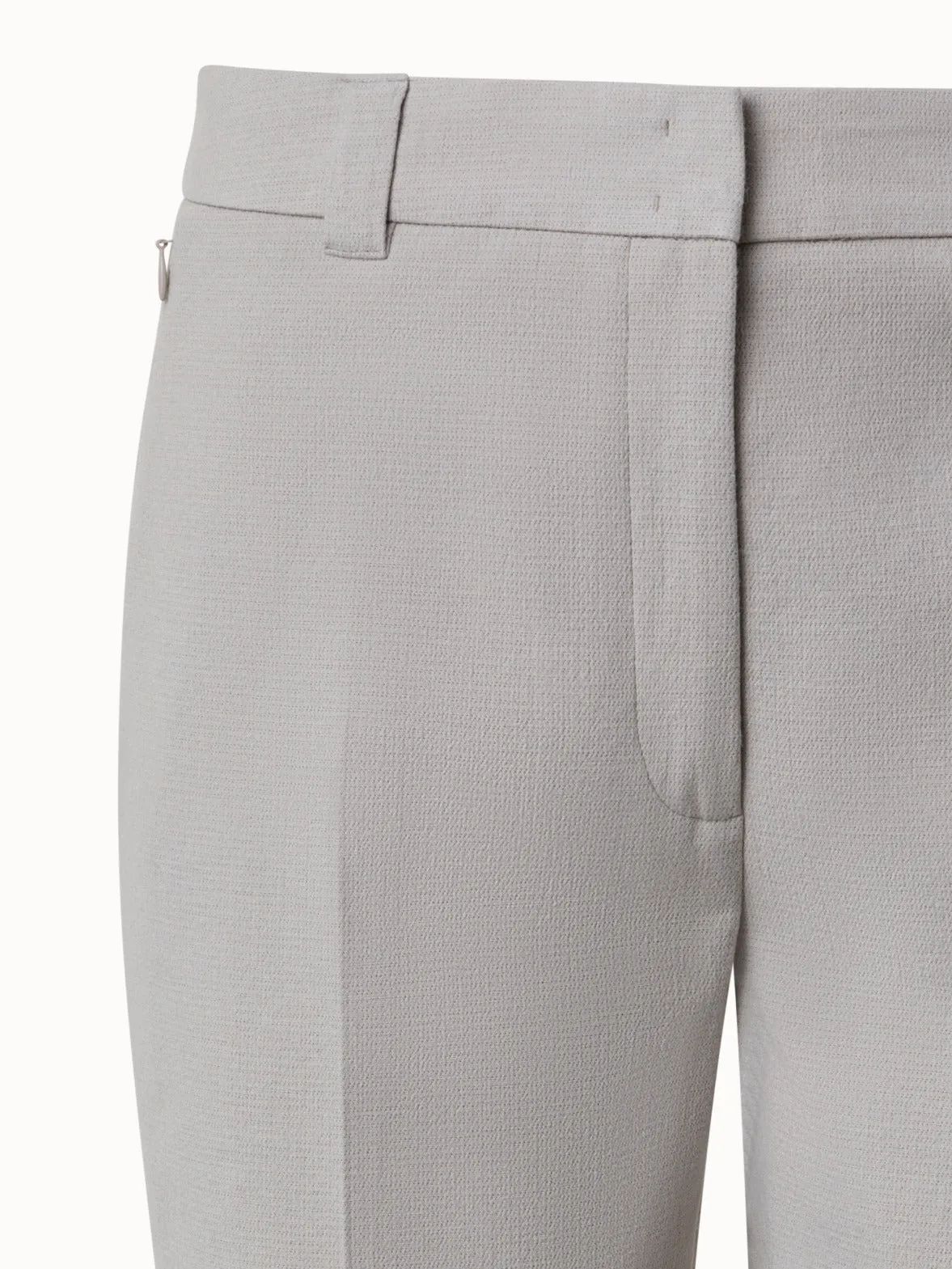 Cotton Silk Double-Face Cropped Tapered Pants