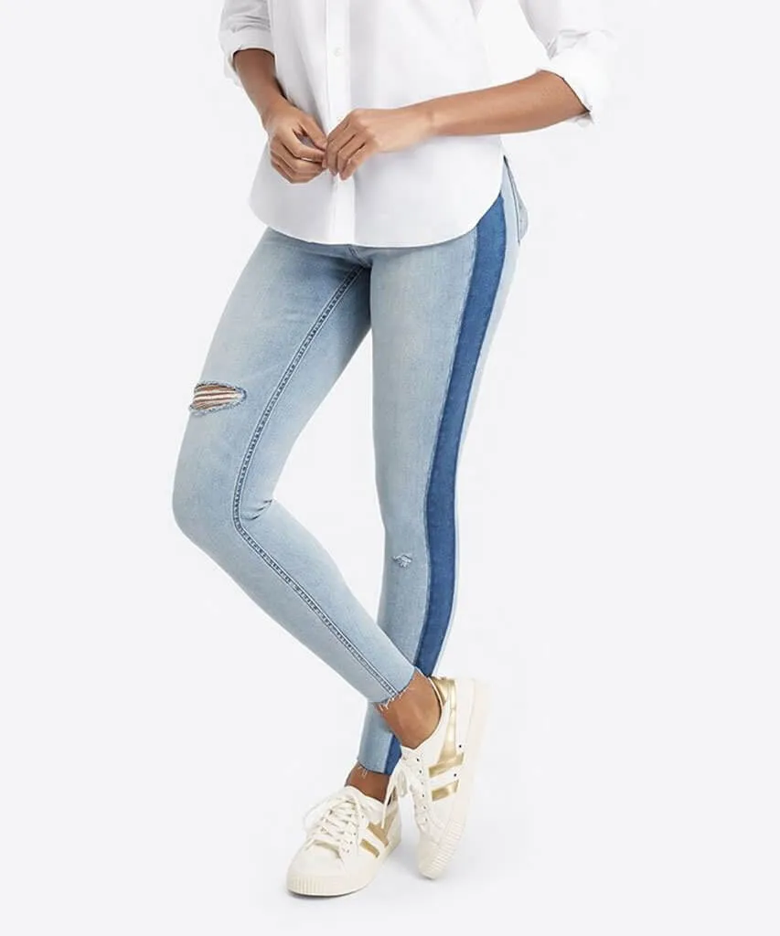 Distressed Skinny Jeans Blue Side