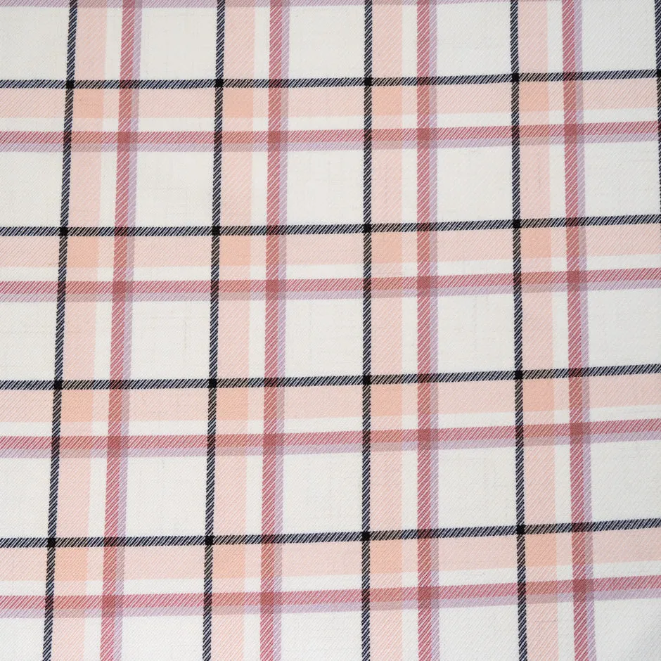 Dusty Pink & Black Checkered Ivory Pure Wool