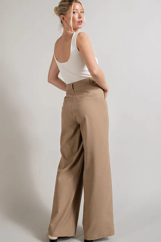 EESOME Classic Pleated Straight Leg Pants