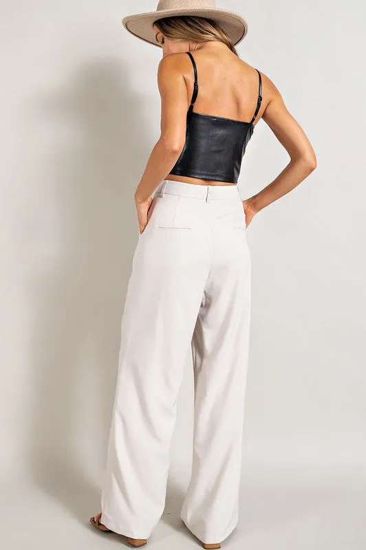 EESOME Classic Pleated Straight Leg Pants