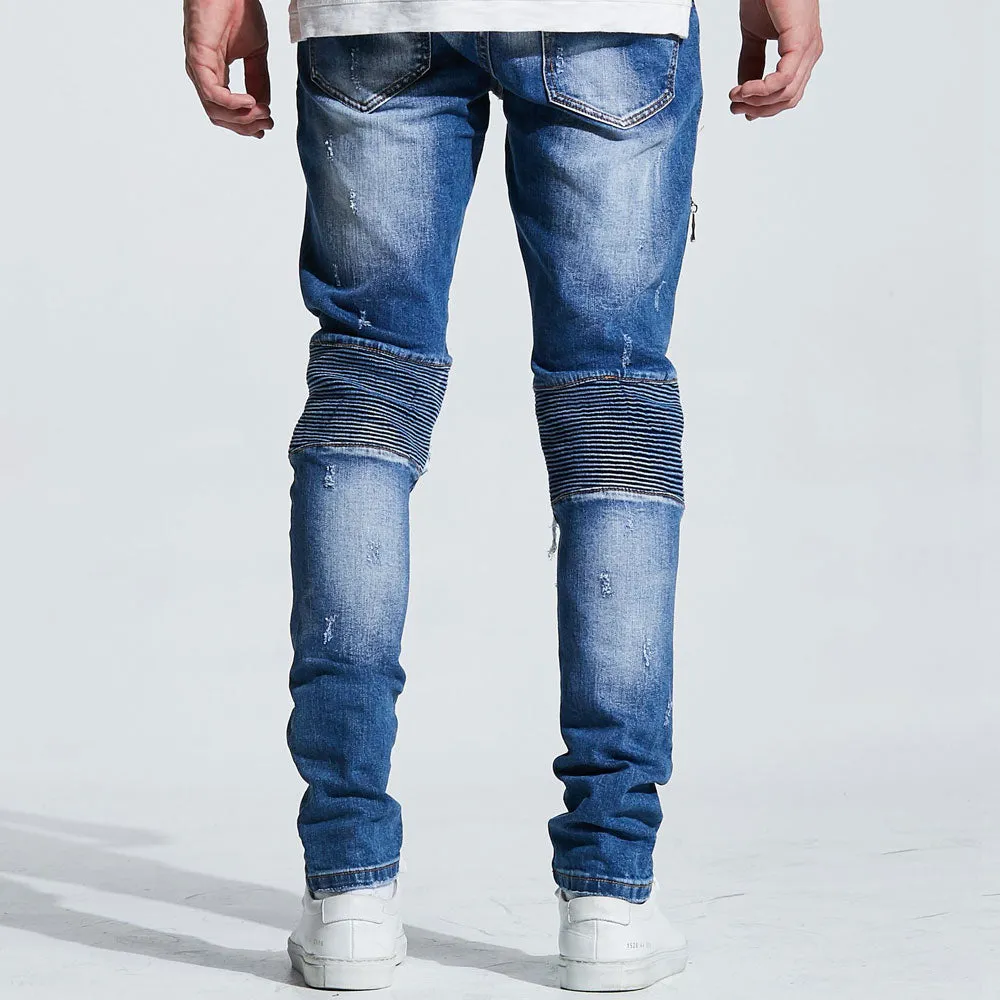 Embellish Mackenzie Ripped Denim Jeans Washed Blue