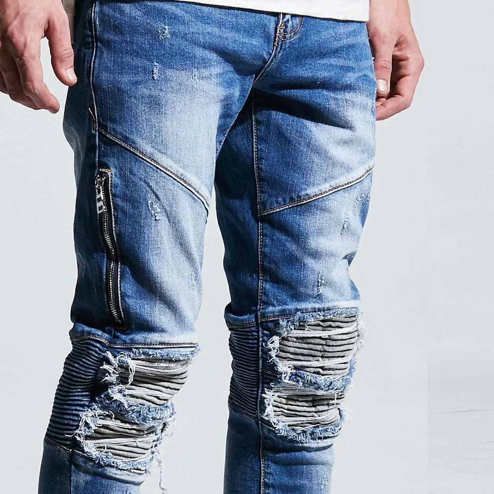 Embellish Mackenzie Ripped Denim Jeans Washed Blue