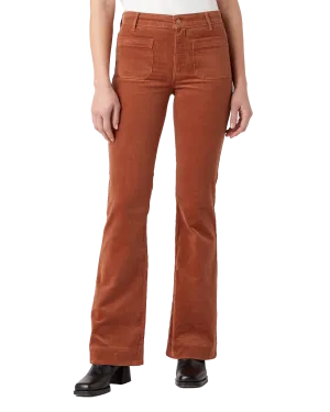 Flare Trousers in Pony Brown