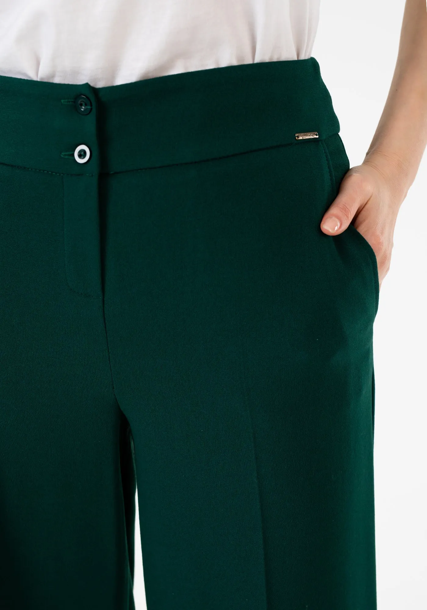 G-Line Green Wide Leg Cropped Pants