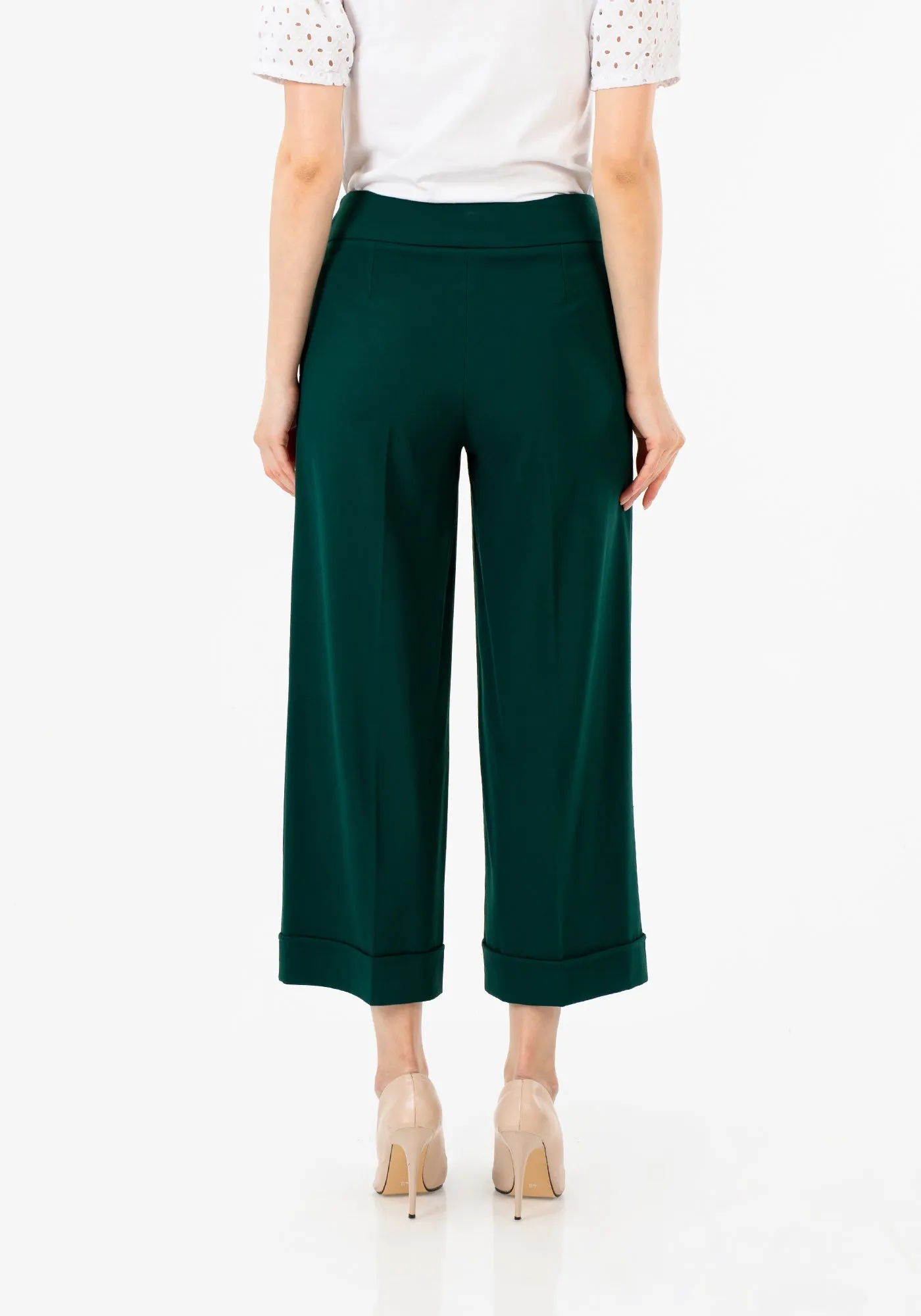 G-Line Green Wide Leg Cropped Pants