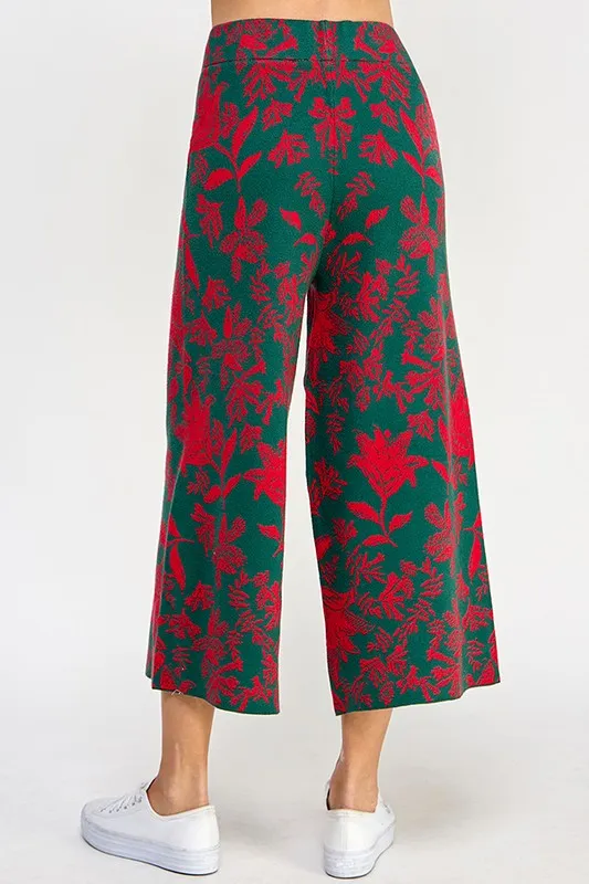 Green/Red Jacquard Sweater Pants