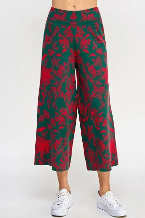 Green/Red Jacquard Sweater Pants