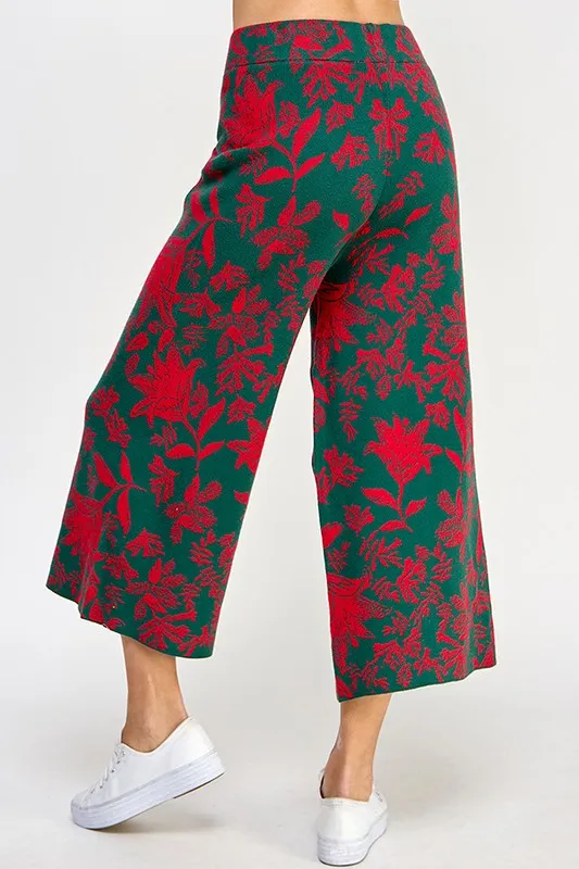 Green/Red Jacquard Sweater Pants