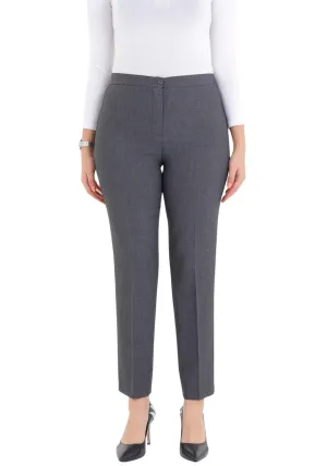 Grey High Waist Slim Fit Stretchy Skinny Work Pants