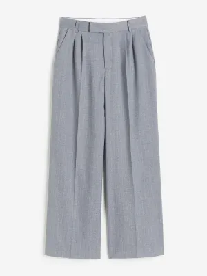 Grey pinstriped tailored trousers