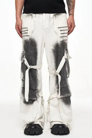 Grunge Dirty Effect Cargo Pants