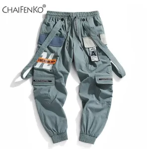 Light Blue-gray Mens Jogger Cargo Trousers for Streetwear Style