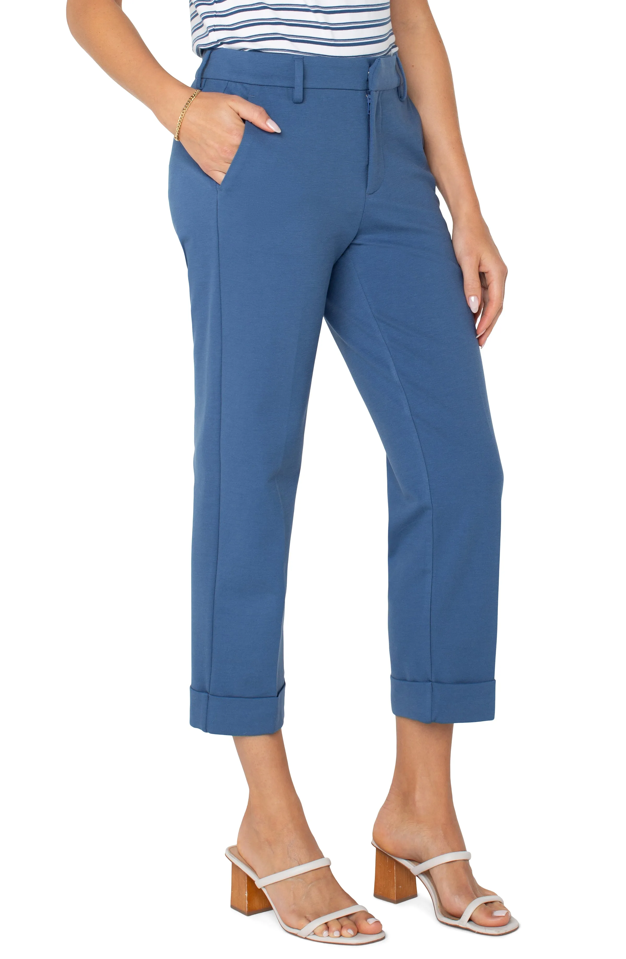 Liverpool Kelsey Crop Trouser 25" Inseam (French Blue)