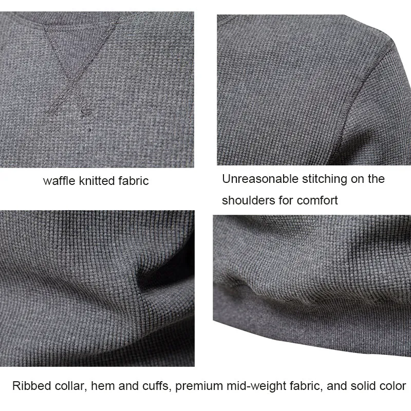 Men's Casual Slim Fit Basic Knitted Thermal Crew-Neck Pullover Sweater-98505