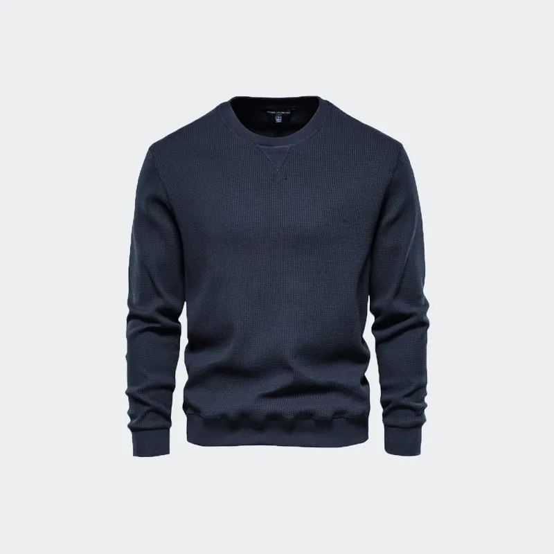 Men's Casual Slim Fit Basic Knitted Thermal Crew-Neck Pullover Sweater-98505