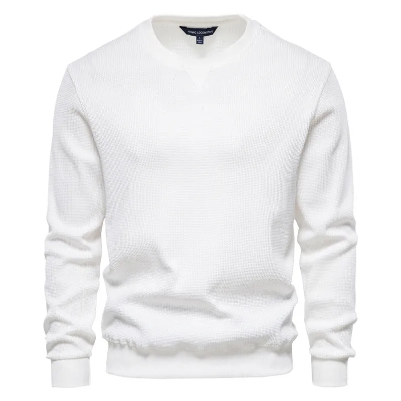 Men's Casual Slim Fit Basic Knitted Thermal Crew-Neck Pullover Sweater-98505