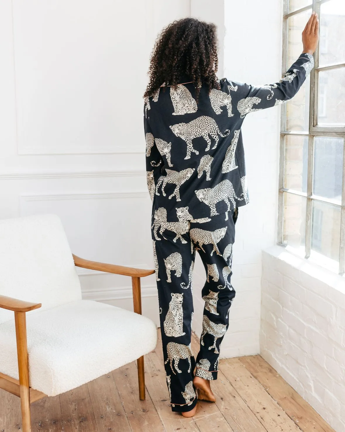 Organic Cotton Leopard Print Long Pyjama Set