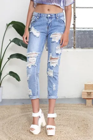 PA941 Ripped Distressed Skinny Jeans