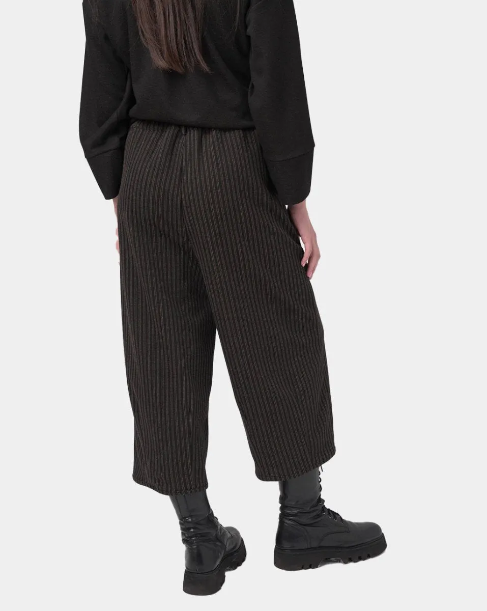 Pinstriped Elastic Waist Pants