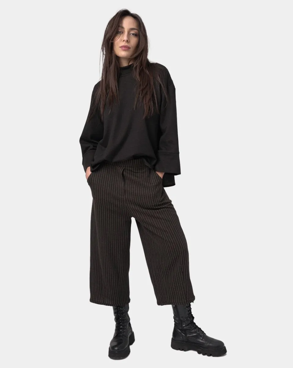 Pinstriped Elastic Waist Pants