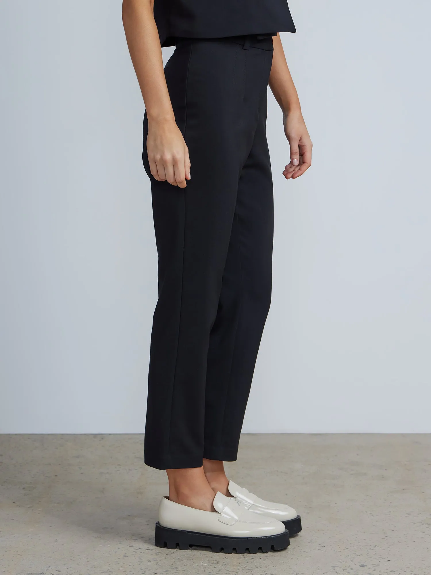 Pleated Straight Leg Pants