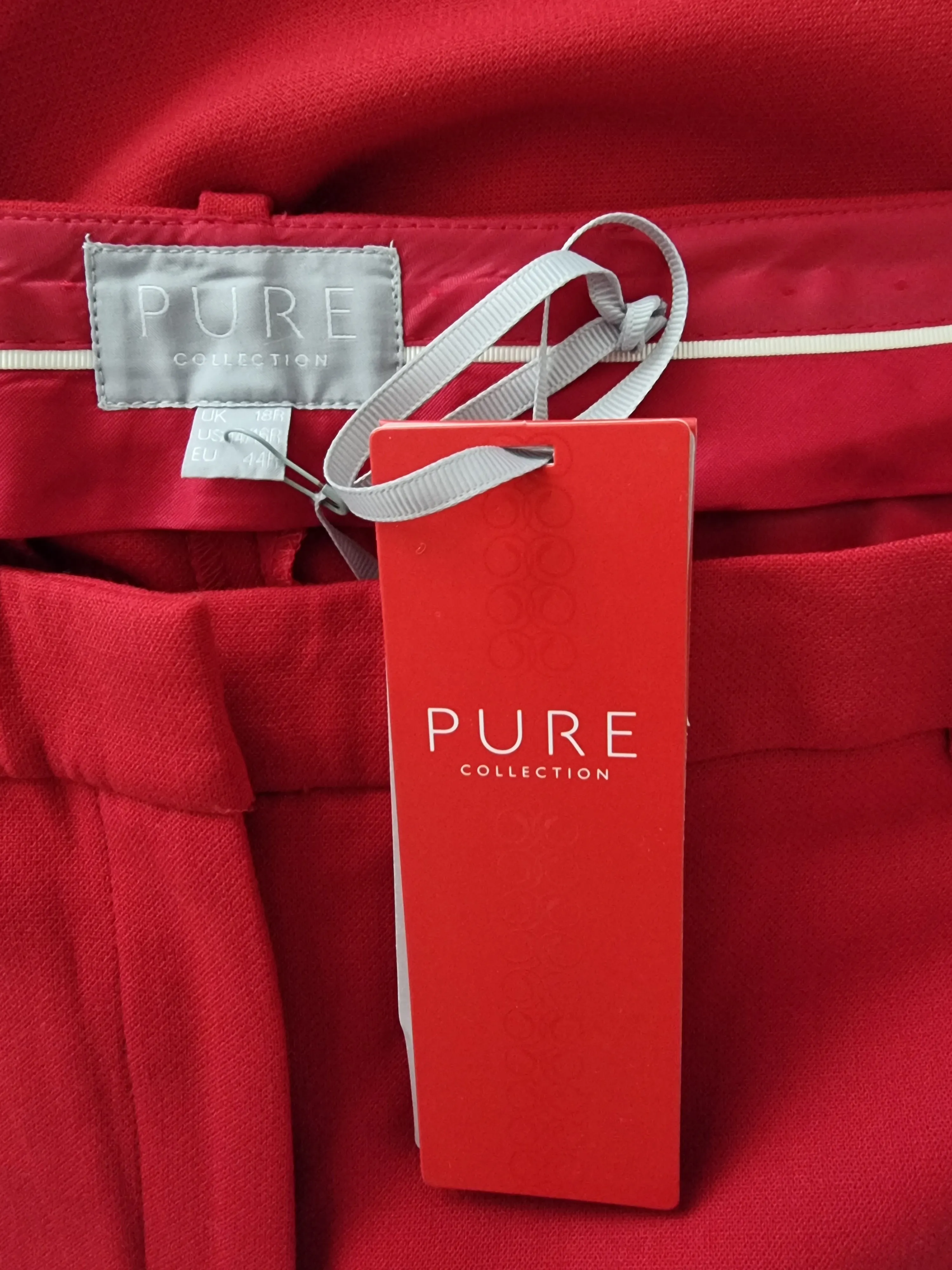 Pure Collection Red Women’s Straight Leg Regular Fit Trousers UK 18  US 14 EU 46