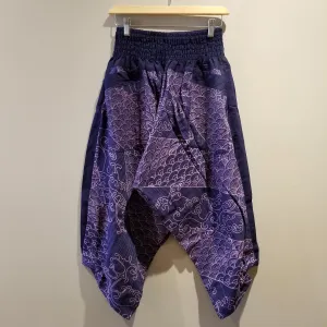 Purple Waves Elastic Waist Samurai Pants