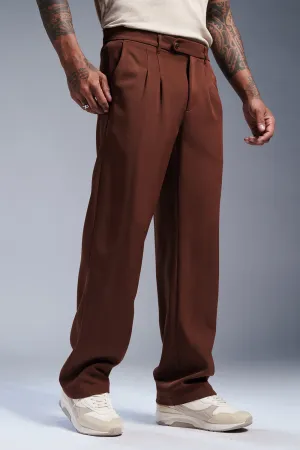 Regal Brown Men's Stylised Korean Pants