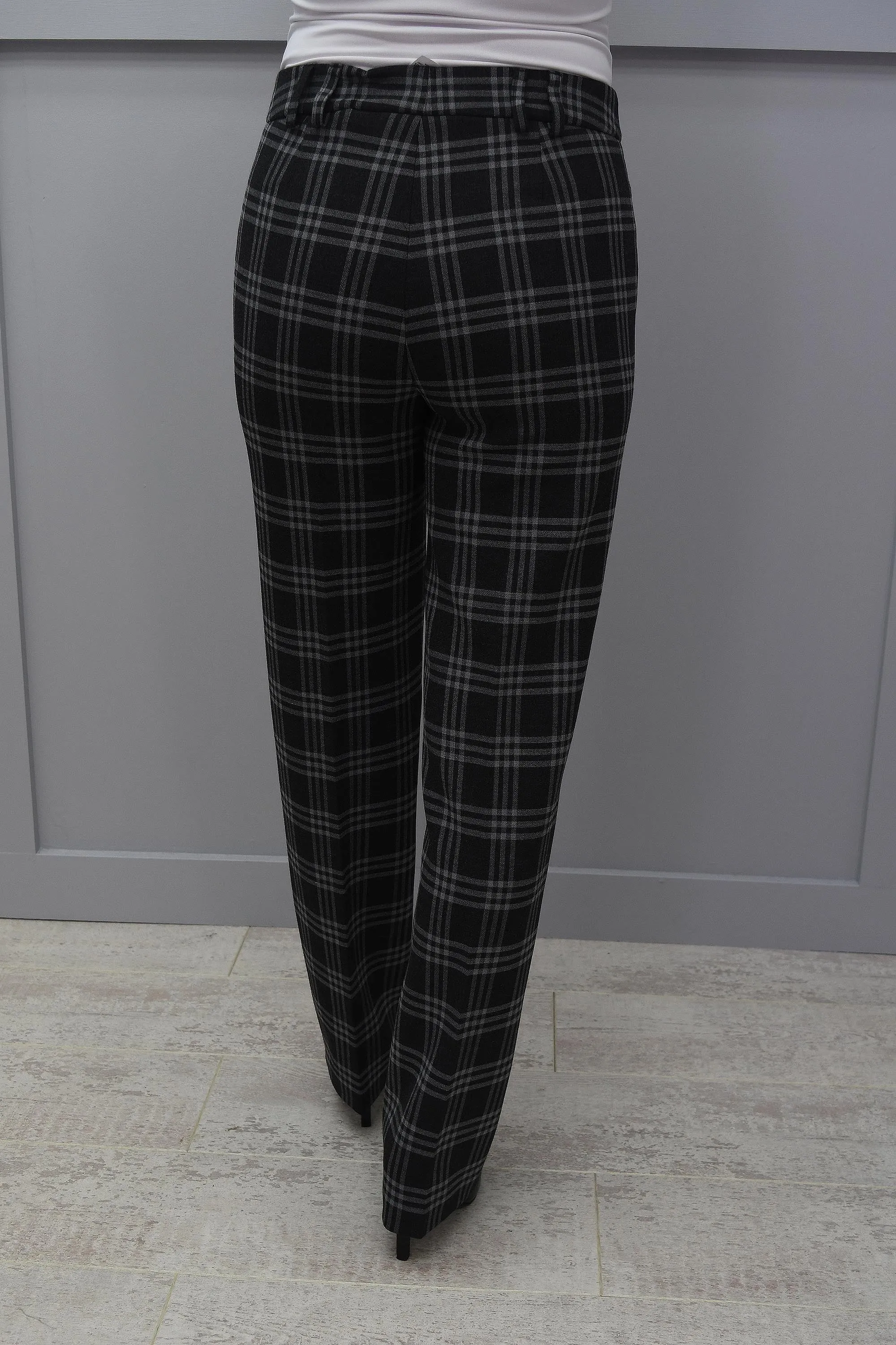 Robell Charcoal Grey & Light Grey Check Sissi Trouser - 51488 54919 97