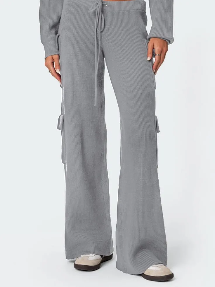 SGW - Grey Double Pocket Wide Leg Cargo Trouser