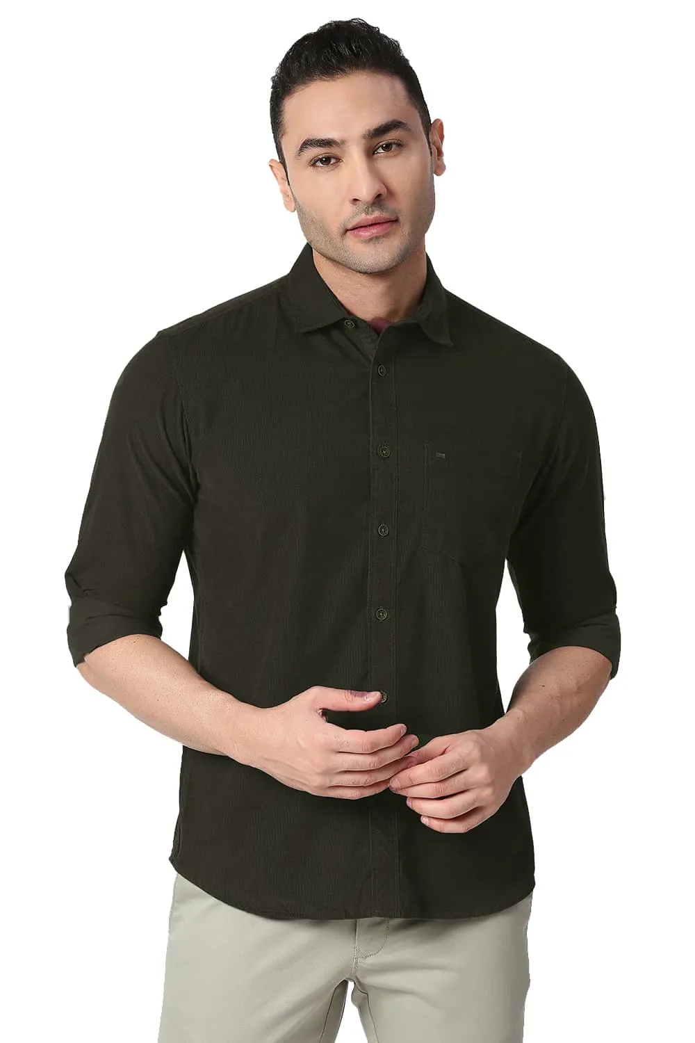 Slim Fit Cotton Corduory Shirt