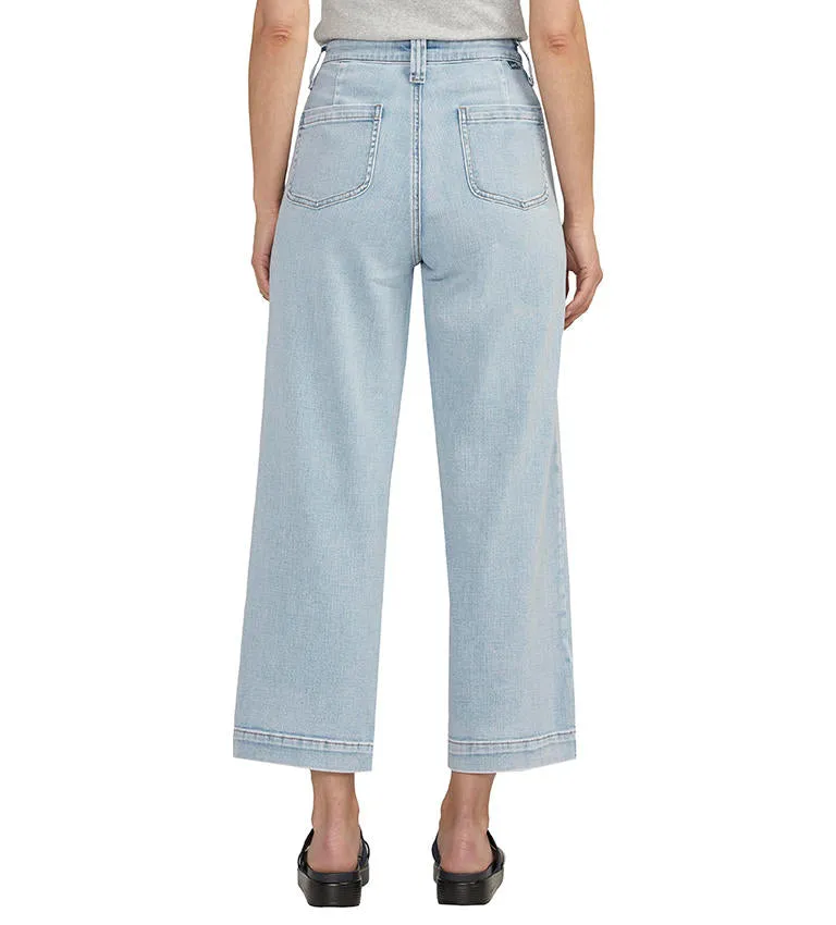 Sophia Wide Leg Crop Jeans, Surf Spray Blue | JAG