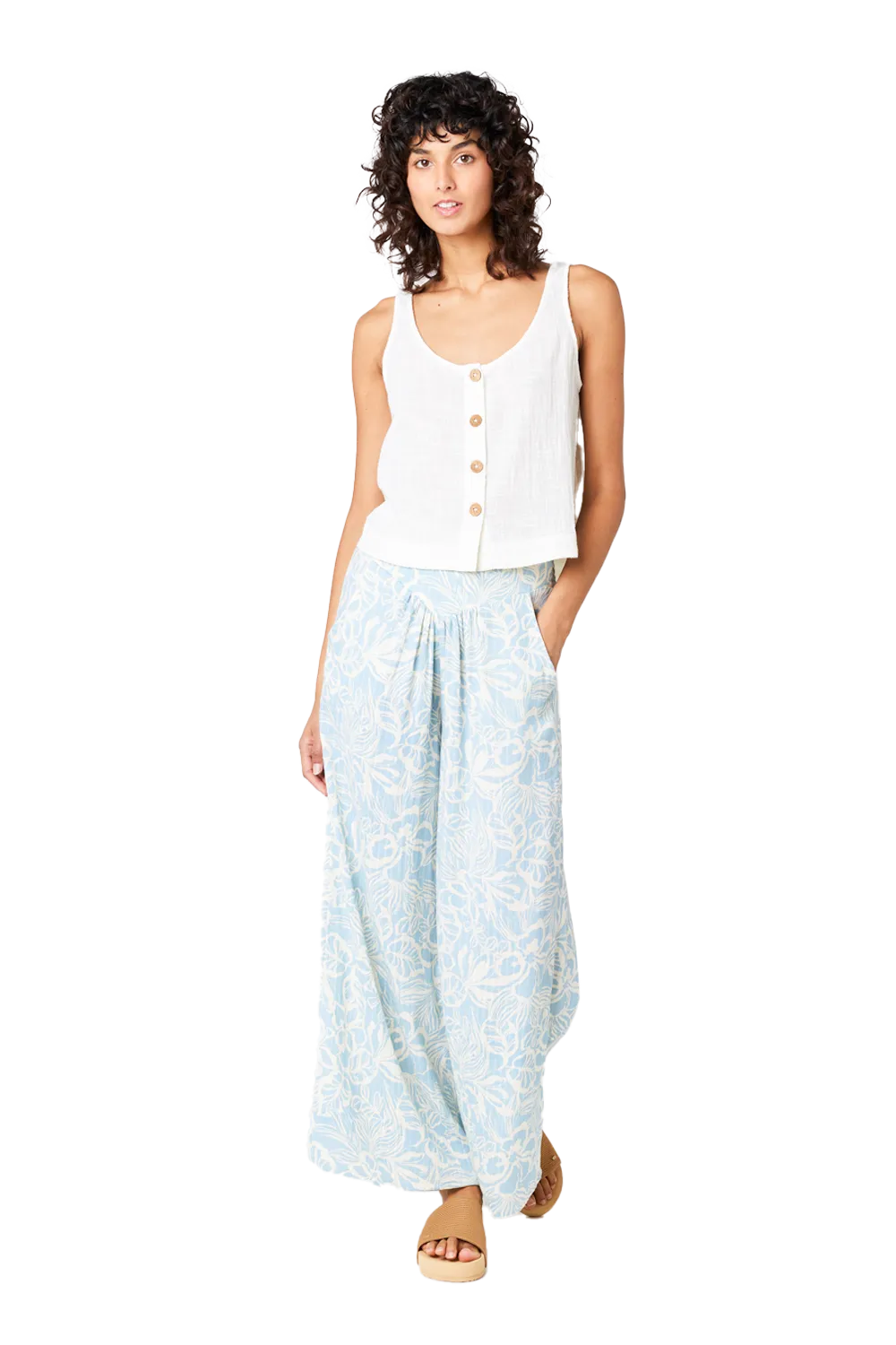 Sunchaser Long Trousers in Blue & White