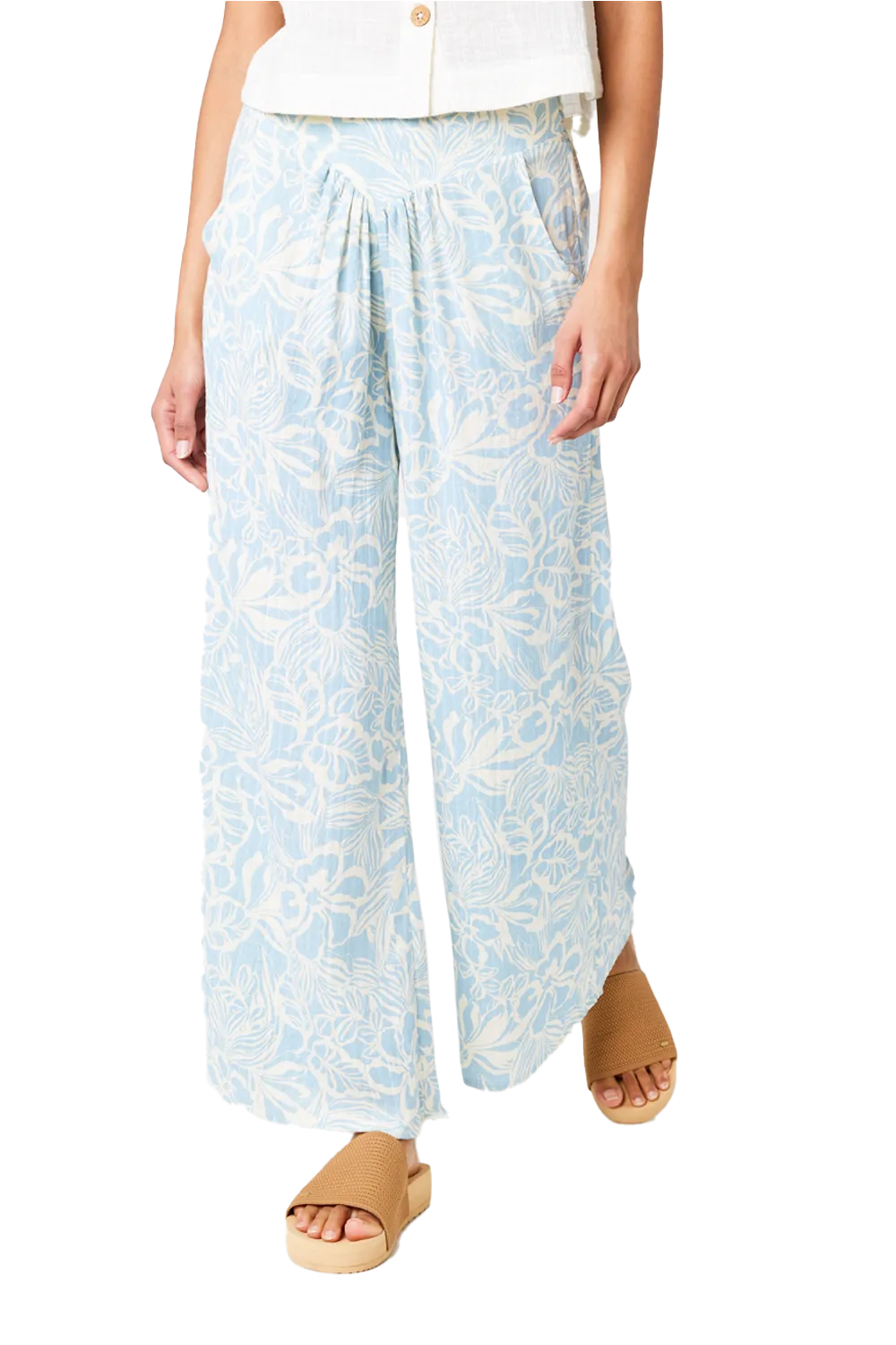 Sunchaser Long Trousers in Blue & White