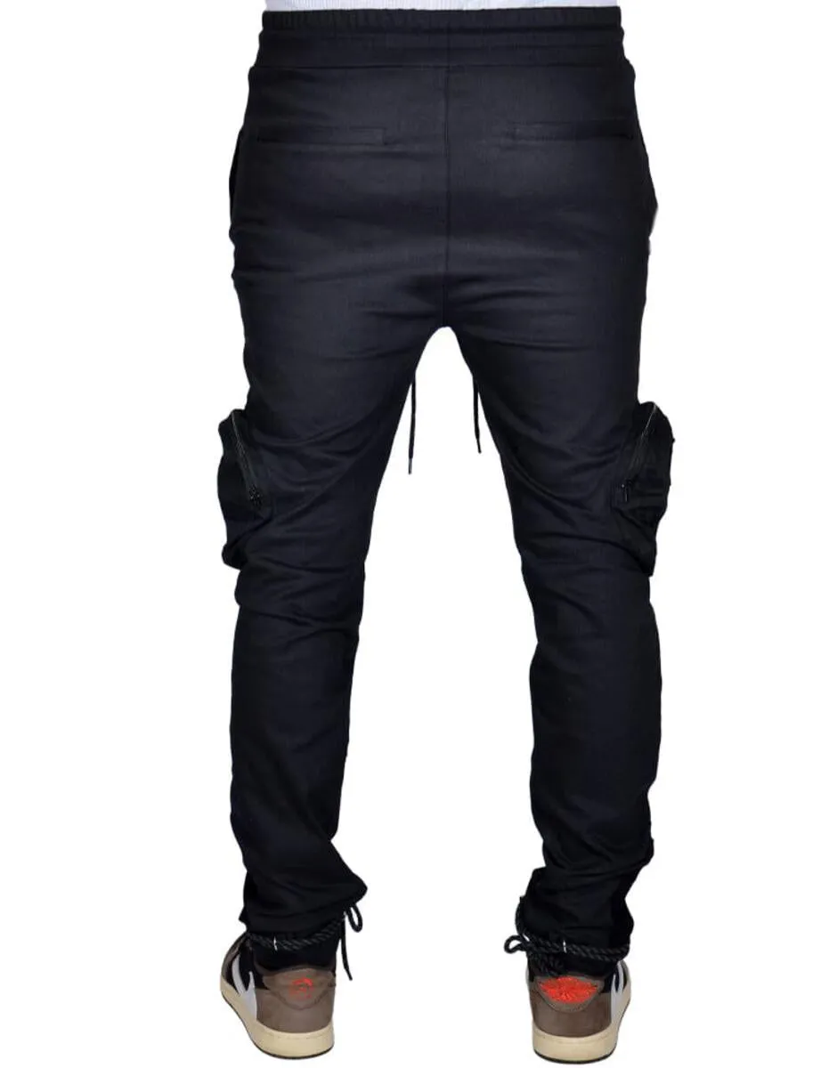 THC Soul Round Pocket Cargo Pants Joggers (Black)