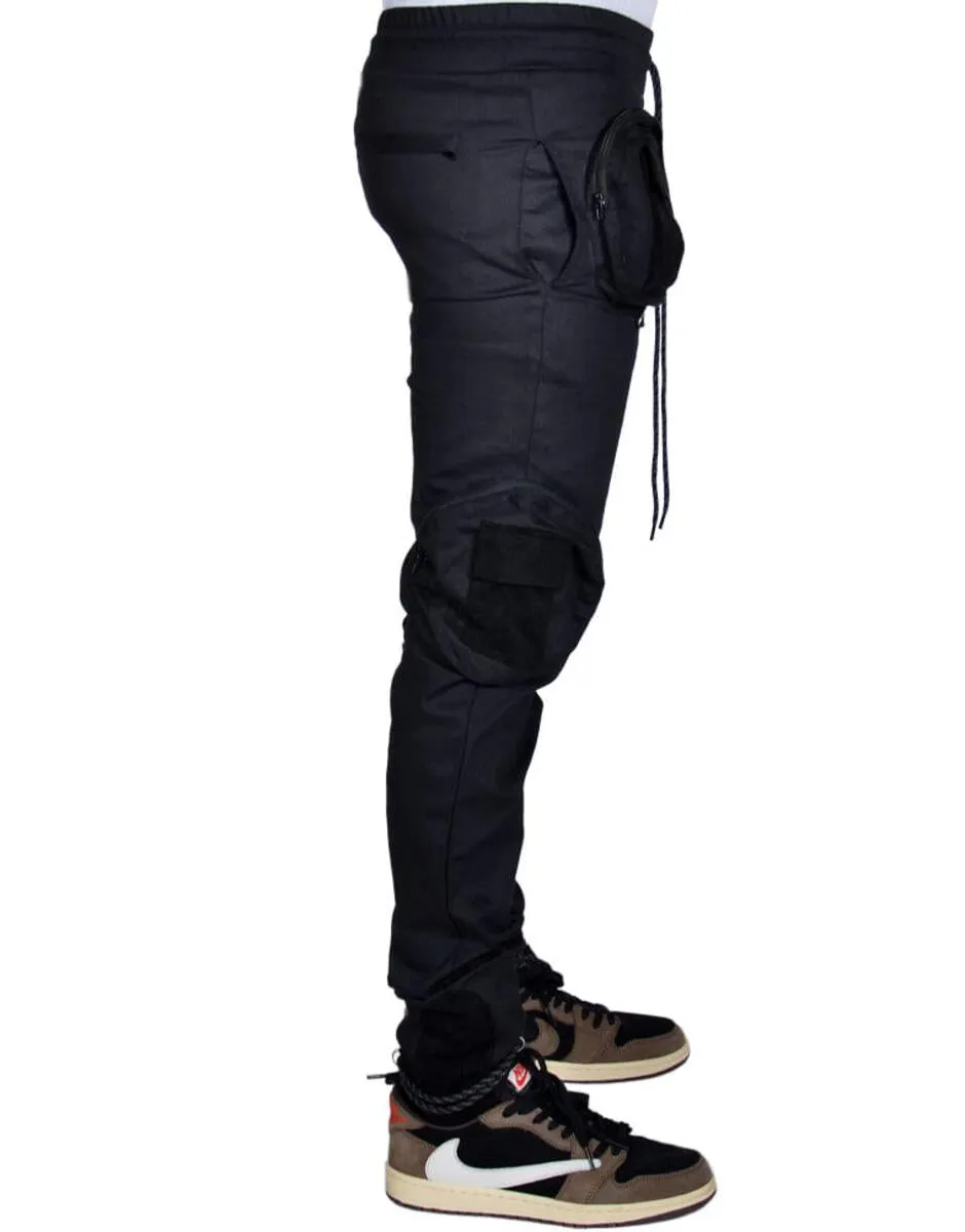 THC Soul Round Pocket Cargo Pants Joggers (Black)